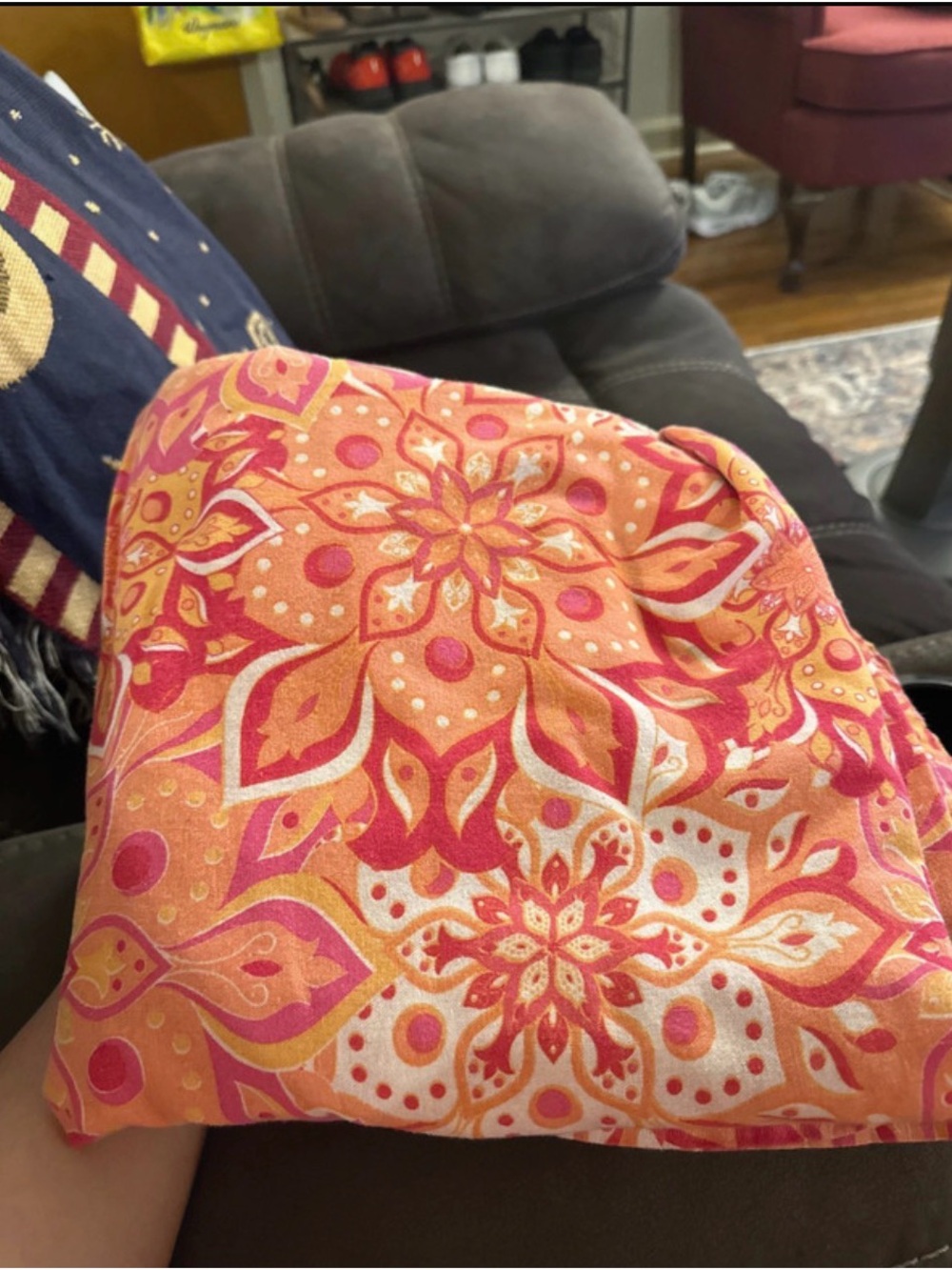 Vibrant Orange Floral Pattern Bedding Sheet - Brand Unspecified